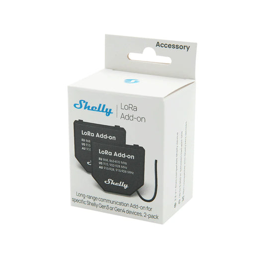 Shelly LoRa Add-on packaging on a white background | Lykalyte