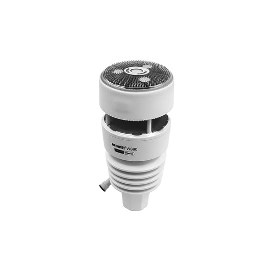 White weather station with 'ecowitt WS90' branding on a white background | Lykalyte