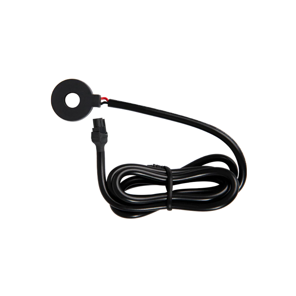 Black sensor with cable on a white background Shelly 80A CT Gen3 | Lykalyte
