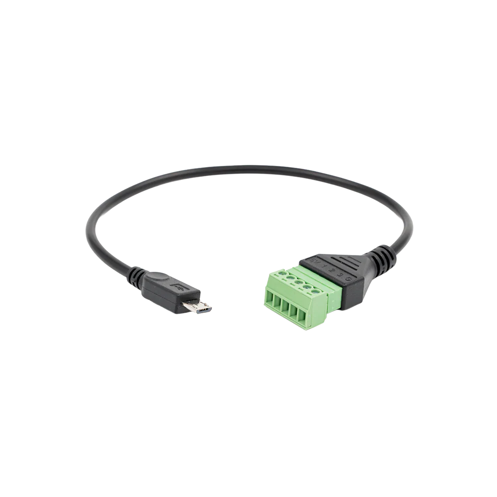 USB cable with green connector on a white background Shelly Pill 5 Terminal Add-on | Lykalyte