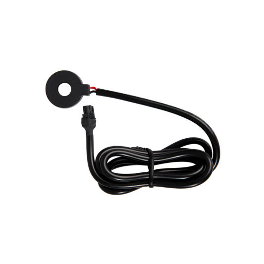 Black sensor with cable on a white background Shelly 80A CT Gen3 | Lykalyte