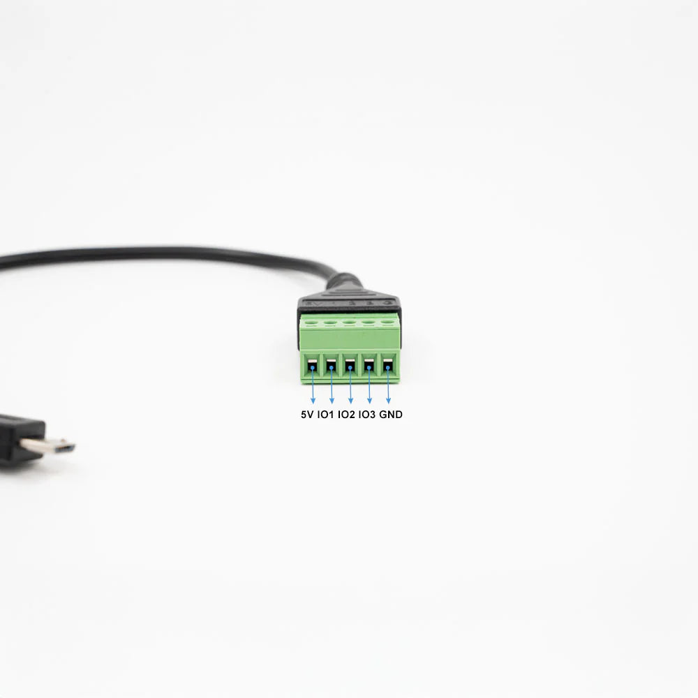 Green connector with four pins on a white background Shelly Pill 5 Terminal Add-on | Lykalyte